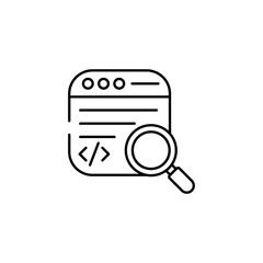 Code Review icon design with white background stock illustration