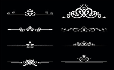 Fototapeta premium Vintage set. Floral elements for design monograms, invitations, frames, menus and labels. Graphic design of the website, cafes, boutiques, hotels, wedding invitations.