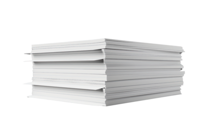 Pile of Documents: A stack of pristine white paper documents, neatly arranged, embodying concepts of organization and professionalism, inviting the imagination.