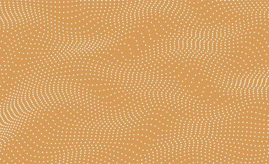 Abstract background with wavy lines. Gold and white vector pattern.
