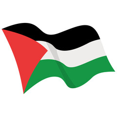Palestine Flag Waving Vector Illustration Design