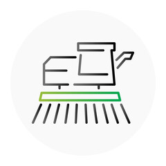 Smart Farming Machinery Icon. Automated Tractor Symbol. Illustration for Precision Agriculture Concept.