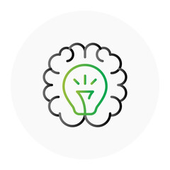 Eco-friendly Innovation Icon. Light Bulb and Green Solution Symbol. Illustration for Sustainable Development Concept.