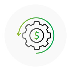 Circular Economy Optimization Icon. Infinite Loop Symbol. Illustration for Sustainable Business Concept.