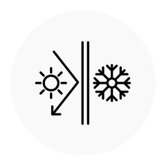 Thermal Insulation Efficiency Icon. Heat and Cold Regulation Symbol. Illustration for Energy Saving Concept.