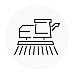 Smart Farming Machinery Icon. Automated Tractor Symbol. Illustration for Precision Agriculture Concept.