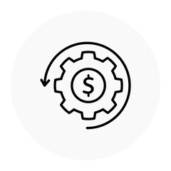 Circular Economy Optimization Icon. Infinite Loop Symbol. Illustration for Sustainable Business Concept.