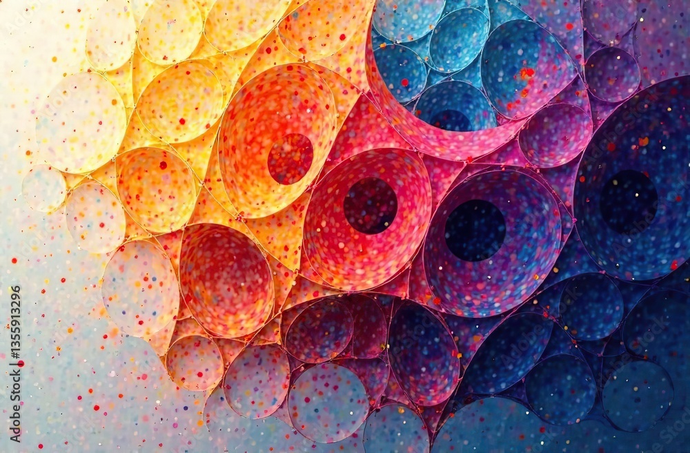 Wall mural abstract delaunay voronoi trianglify color diagram background illustration