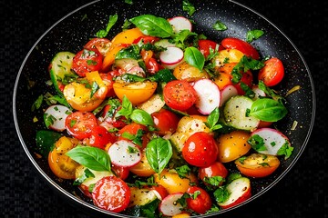 Colorful Summer Vegetable Salad.