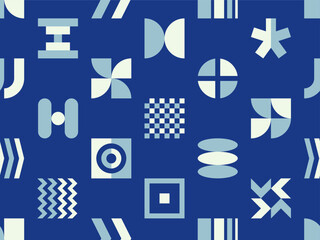 Geometric Shapes Seamless Pattern, Abstract geometric background, wrapping paper, fabric pattern, wallpaper vector illustration
