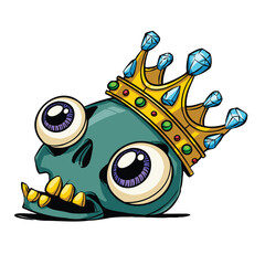 Cool Skull Urban Cartoon Vector Illustration