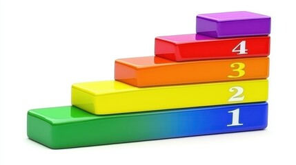 Colorful Stacked Blocks Representing Number Values and Growth Stages
