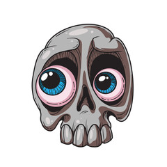Cute Cool Skull Cartoon Vector Illustration