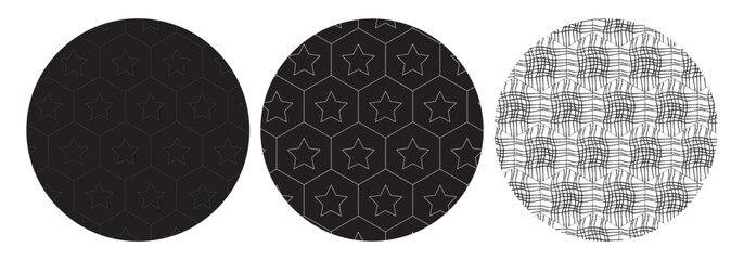 Black and White Charcoal and Black Star Style Football Simple Vector Design