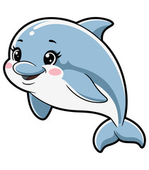 Obraz premium Cute Dolphin Clipart