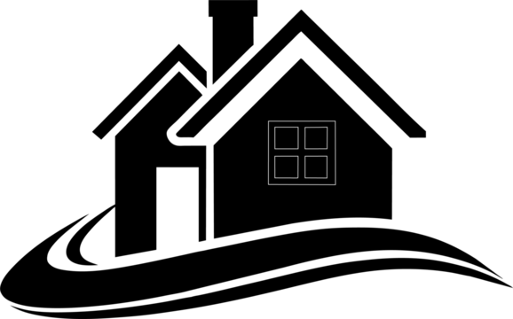 Simple house icon silhouette black vector art illustration.