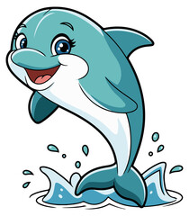 Naklejka premium Cute Dolphin Clipart