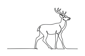 Elegant OneLine Drawing of a Majestic Male Deer