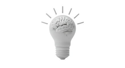 Isolated Idea Bulb for Creative Thinking in 3D Render