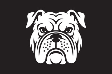 bulldog  Black and White Vector