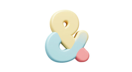 Isolated Ampersand for Text and Design in 3D Render