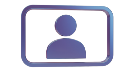 Isolated 3D Icon of User Profile with Rounded Frame