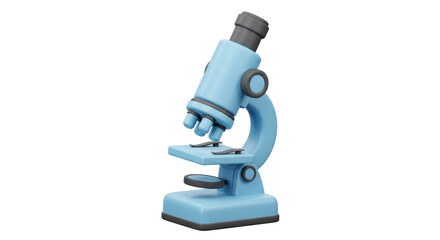 Isolated 3D Light Blue Microscope Illustration