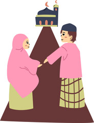 Muslim kids go to mosque