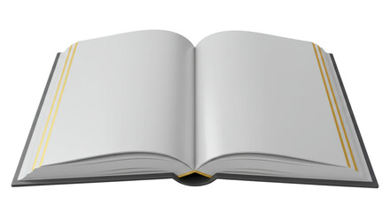 Isolated Open Book with Blank Pages Suggesting Endless Knowledge