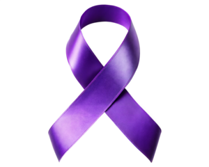 Purple Awareness Ribbon Isolated on Transparent Background. Purple Awareness Ribbon. Ribbon Symbol.