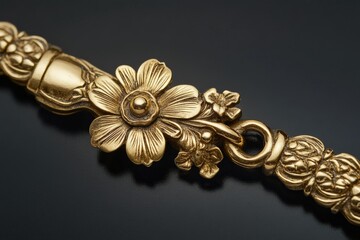 Fototapeta premium A detailed shot of a gold necklace clasp,