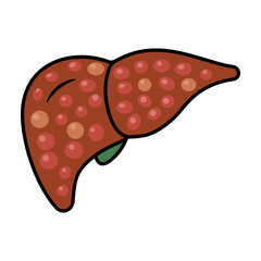 Liver Cirrhosis Vector Icon Design Illustrating Liver Condition on a White Background