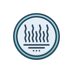 Color illustration icon for hot surface