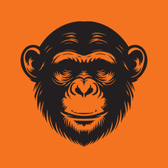 Obraz premium monkey gorilla chimpanzee logo and original for your business or company logotype vector illustration isolated on white background