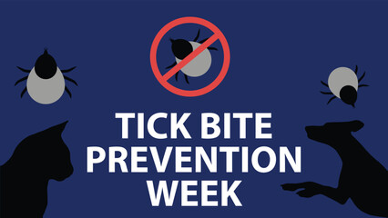 Tick Bite Prevention Week web vector banner design illustration