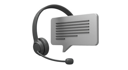 Isolated Headset with Speech Bubble Communication