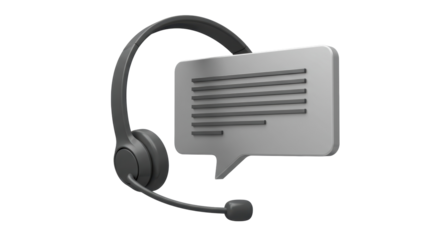 Isolated Headset with Speech Bubble Communication