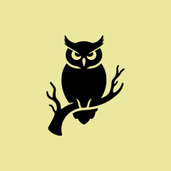 Mystical Owl Vector - Elegant and Mysterious Nocturnal Bird Design