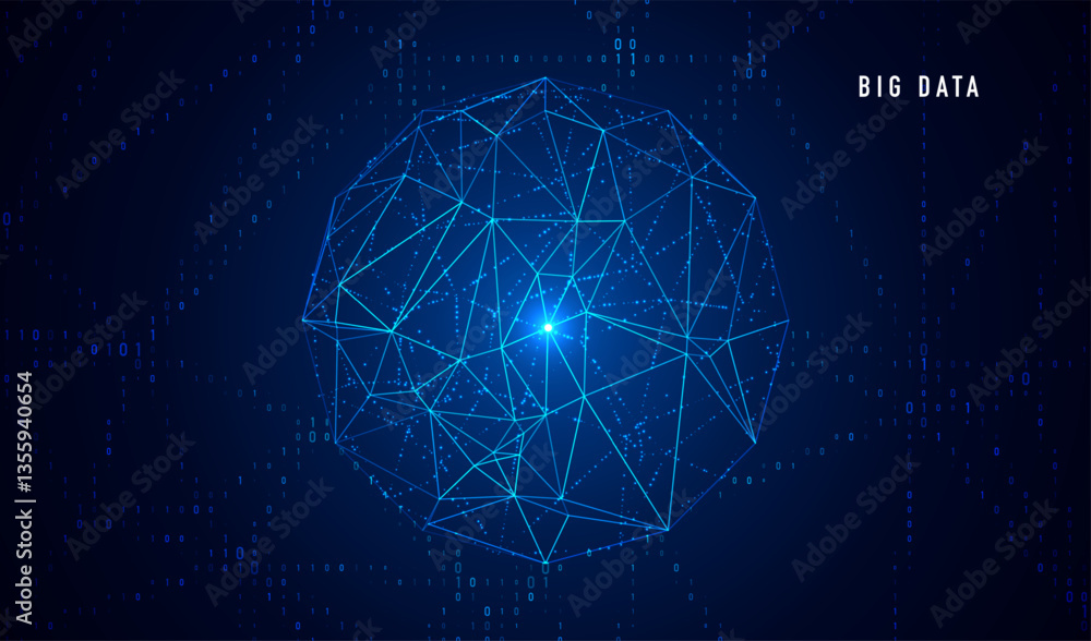 Aufkleber abstract space polygonal illustration. big data code representation. graphic concept for your design