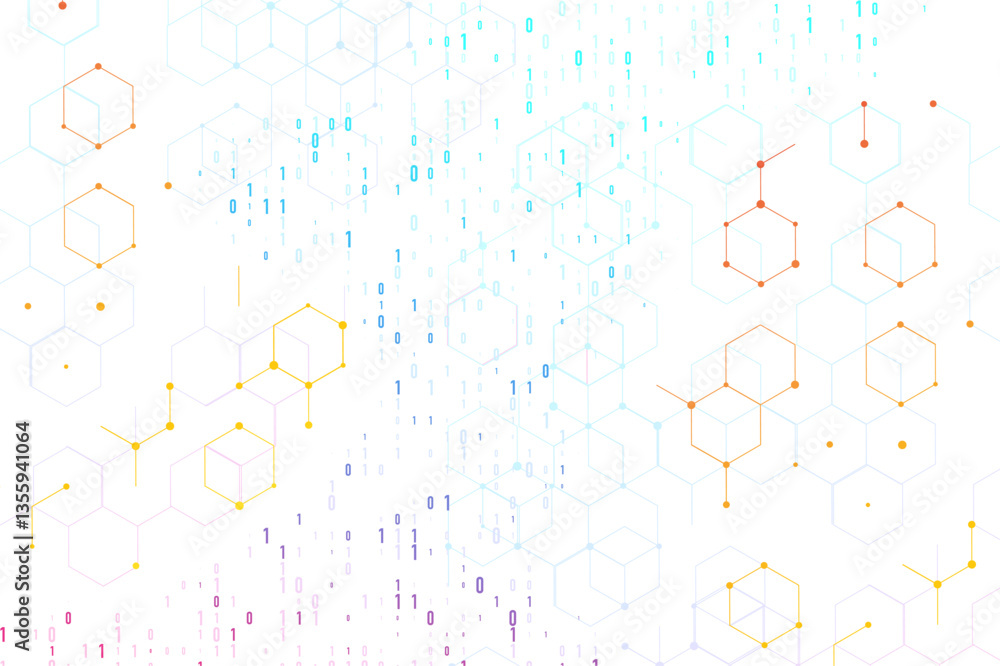 Poster abstract space polygonal illustration. big data code representation. graphic concept for your design