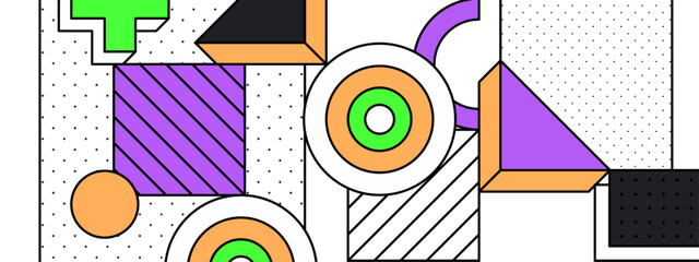 colorful abstract geometric pattern with shapes and bold in modern design vector illustration