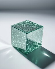 Shiny prismatic cube, photography, design, relaxation, geometry