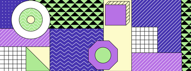 colorful geometric patterns and shapes forming an abstract design with a modern and creative style vector illustration
