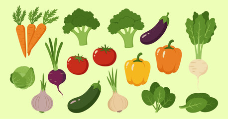 Fresh Vegetable Icons Collection
