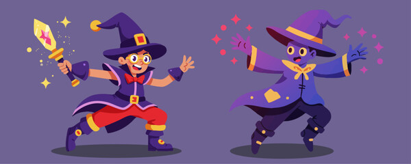 Fantasy Wizard Characters duo