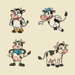 Hand-Drawn Cute Cow Illustrations