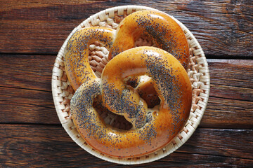 Pretzels with poppy seeds