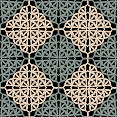 Pattern with crochet granny square wallpaper handmade decorative art design print	
