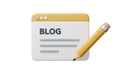 Isolated Blog Page and Pencil Design