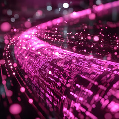 Digital data stream visualization depicting high-speed data transfer. Suitable for tech blogs or presentations related to network infrastructure and data flow.